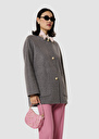 Manteau Milano gris en laine double face Gris chine TARA JARMON