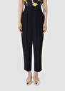 Pantalon Paaso bleu nuit en crêpe Nuit, Vert TARA JARMON