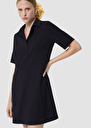 Robe Robby bleu nuit en crêpe Nuit, Rose TARA JARMON