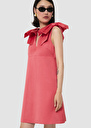 Robe Remarquable rouge en lin satiné Coquelicot, Ecru TARA JARMON