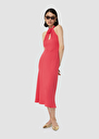 Robe Rosanne rouge en crêpe Coquelicot, Ecru TARA JARMON