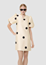 Robe Romina écrue imprimé gros pois noirs Ecru TARA JARMON