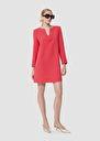 Robe Rheala rouge en crêpe Coquelicot, Ecru, Vert TARA JARMON