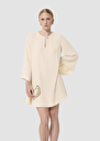 Robe Raonie écrue en crêpe Coquelicot, Ecru, Vert TARA JARMON