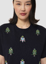 T-shirt Tarabee bleu nuit en jersey brodé Nuit TARA JARMON