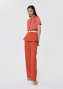 Veste Verdi rouge en lin satiné Coquelicot, Ecru TARA JARMON