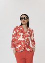 Veste Valensole rouge en coton à motifs fleuris Coquelicot TARA JARMON