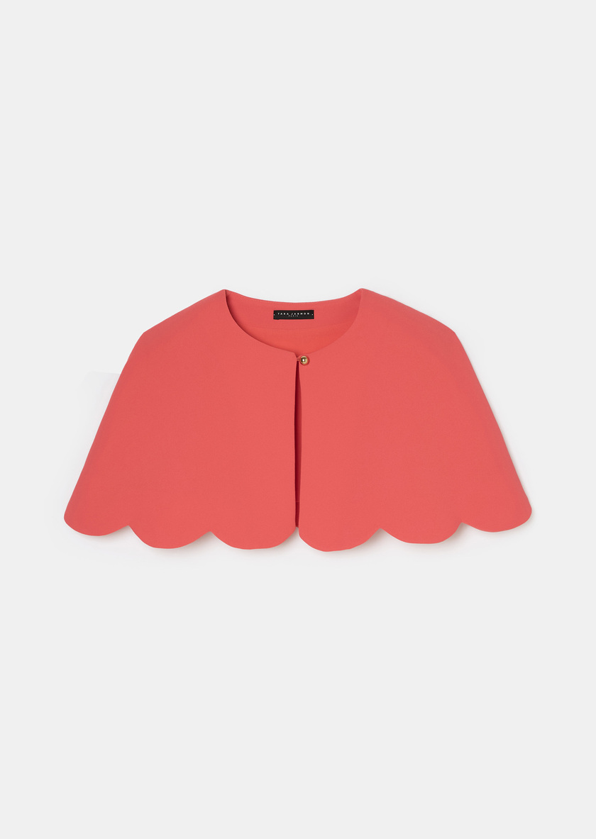 Cape Valentinie rouge en crêpe Coquelicot TARA JARMON