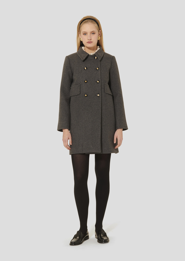 Manteau Marceau gris chiné en laine Gris chine TARA JARMON