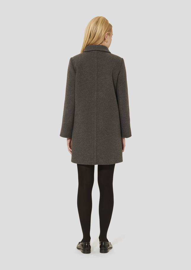 Manteau Marceau gris chiné en laine Gris chine TARA JARMON
