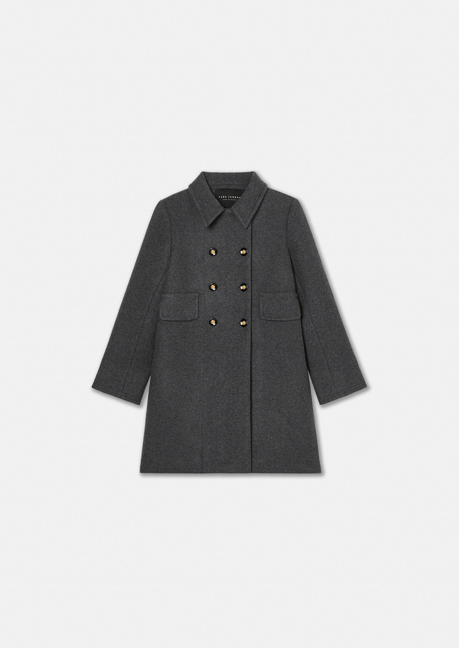 Manteau Marceau gris chiné en laine Gris chine TARA JARMON