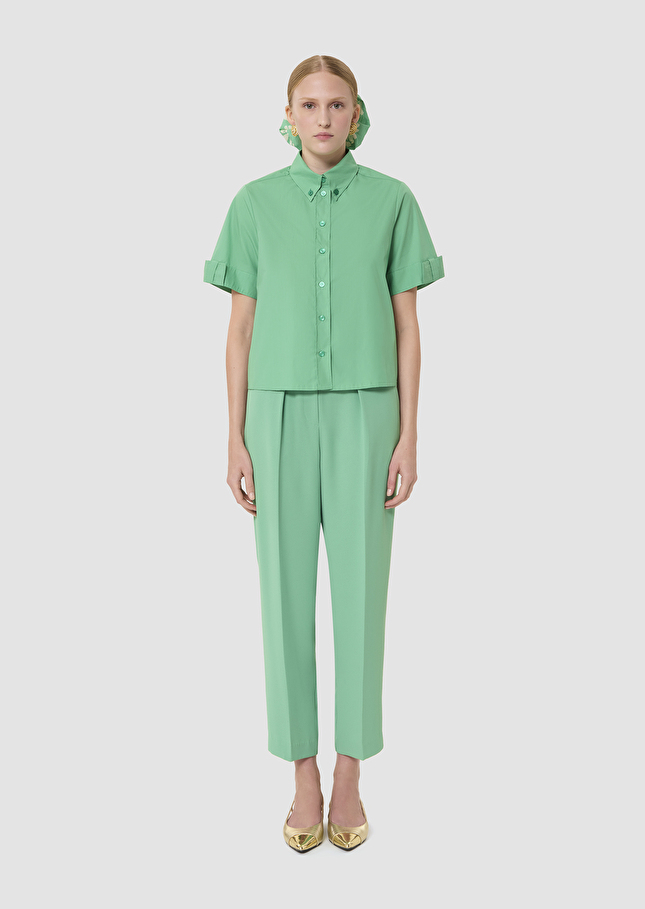 Chemise Charles verte en popeline Pistache TARA JARMON