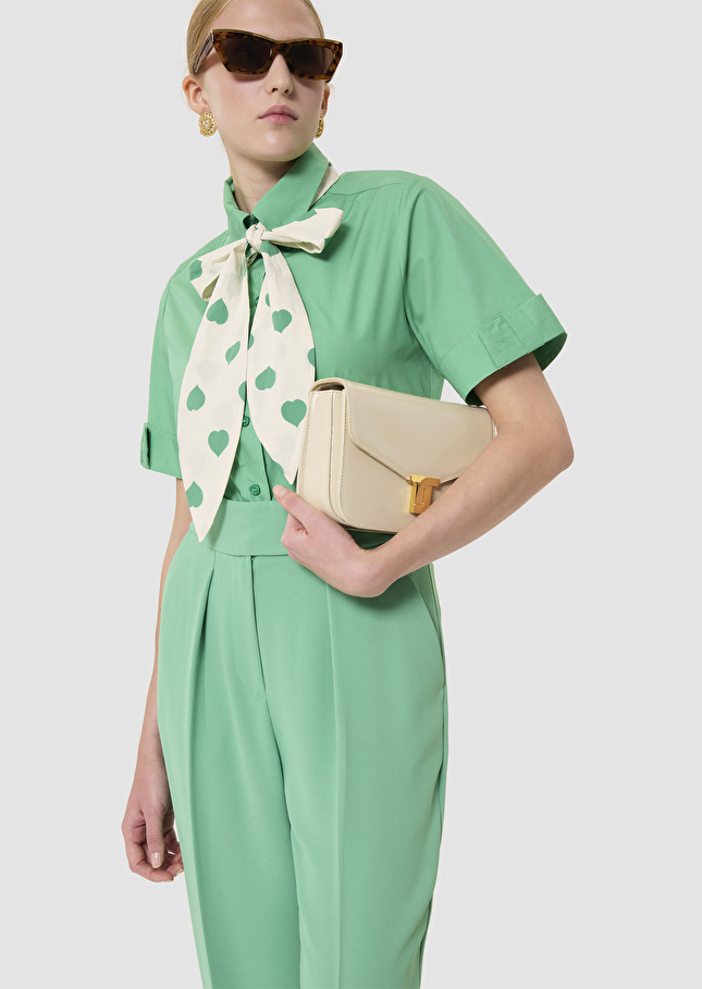 Chemise Charles verte en popeline Pistache TARA JARMON