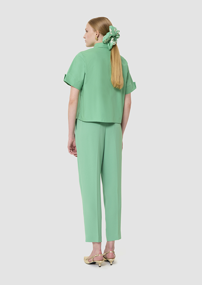 Chemise Charles verte en popeline Pistache TARA JARMON