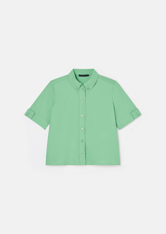 Chemise Charles verte en popeline Pistache TARA JARMON