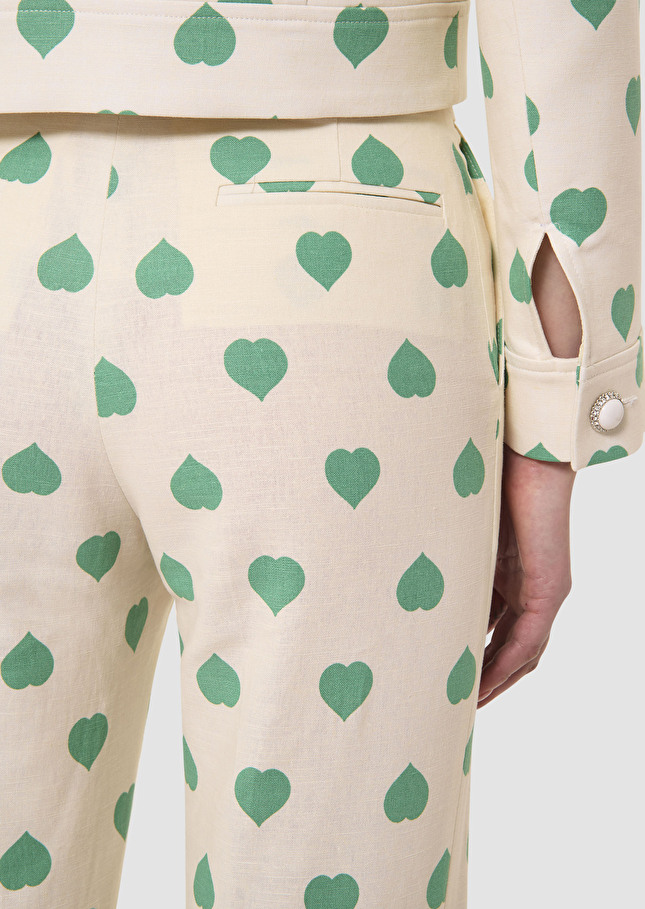 Pantalon Poupee vert imprimé coeurs Pistache TARA JARMON