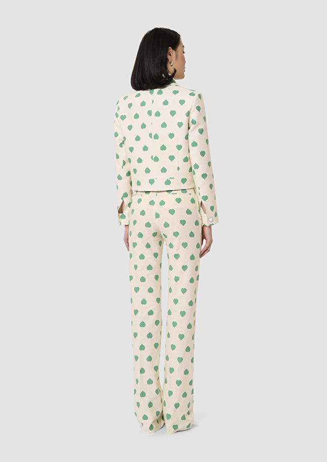Pantalon Poupee vert imprimé coeurs Pistache TARA JARMON