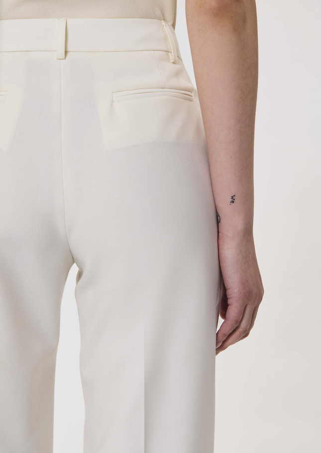 Pantalon Poupee écru en laine tailleur Ecru TARA JARMON