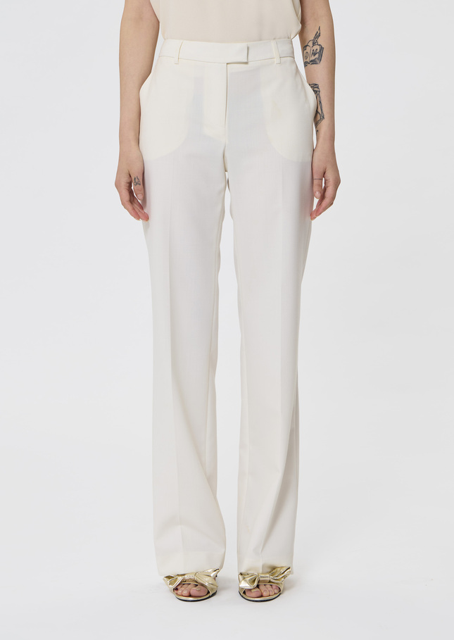 Pantalon Poupee écru en laine tailleur Ecru TARA JARMON