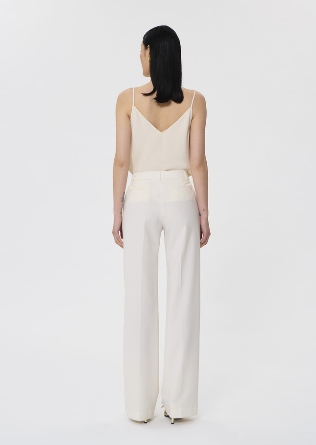 Pantalon Poupee écru en laine tailleur Ecru TARA JARMON