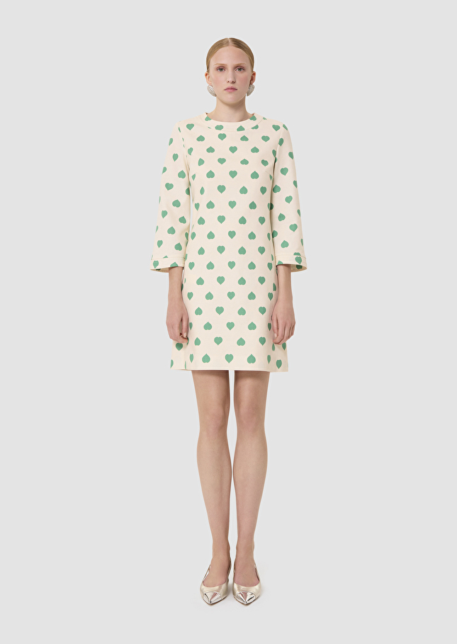 Robe Rivanna écrue imprimé coeurs Pistache TARA JARMON