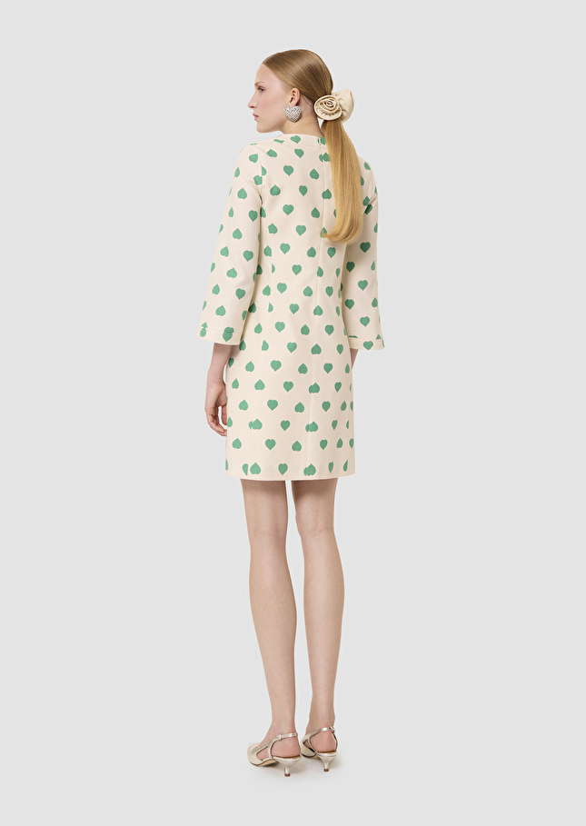 Robe Rivanna écrue imprimé coeurs Pistache TARA JARMON