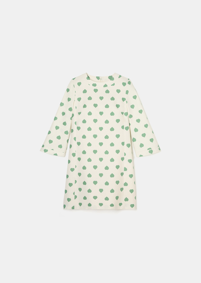 Robe Rivanna écrue imprimé coeurs Pistache TARA JARMON