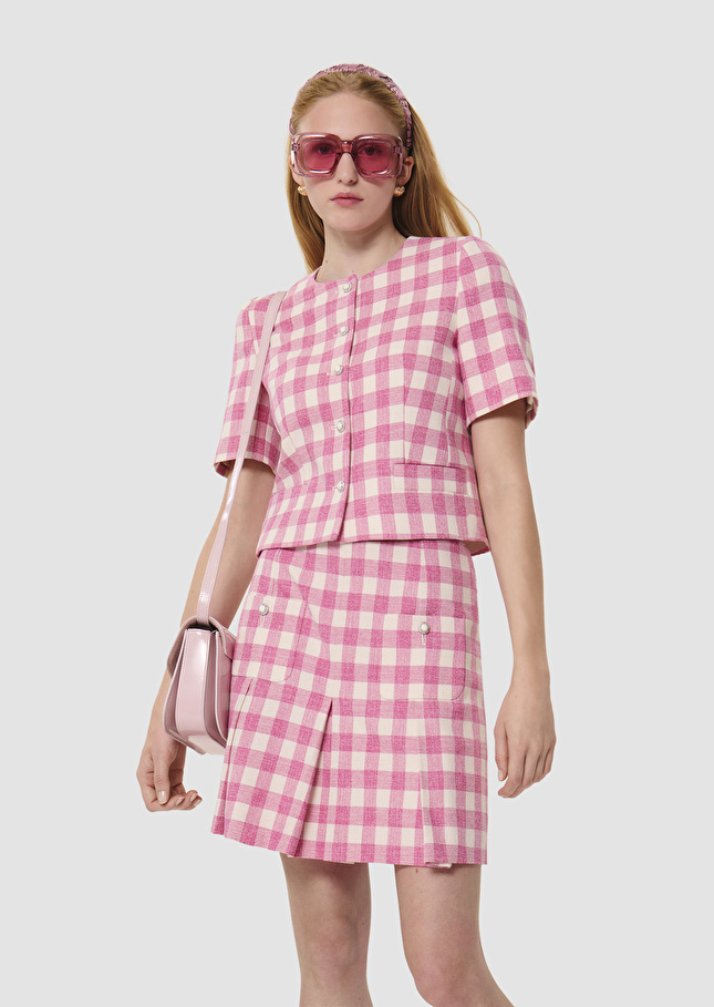 Veste Vanita rose en vichy Bonbon TARA JARMON