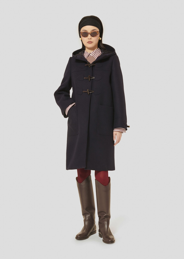 Manteau Manoela bleu nuit en laine Nuit TARA JARMON