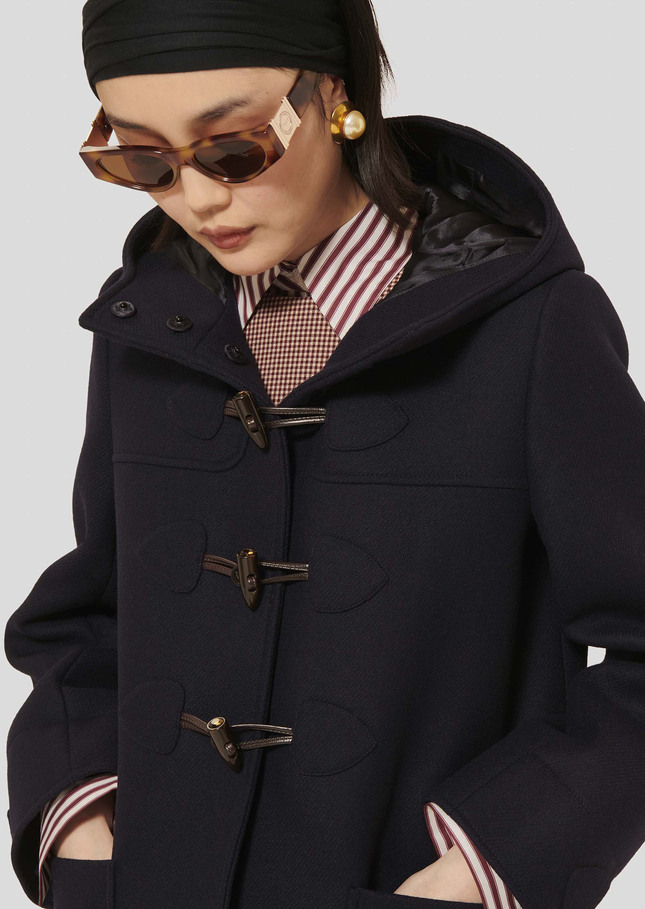 Manteau Manoela bleu nuit en laine Nuit TARA JARMON