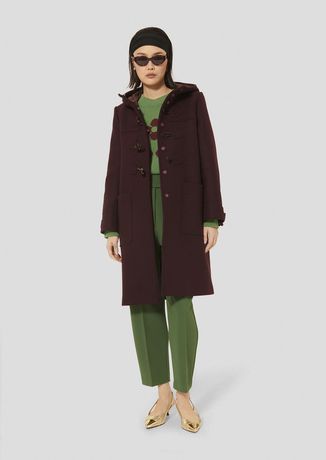 Manteau Manoela bordeaux en laine Figue TARA JARMON