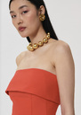 Top Tonnie rouge en toile tailleur Coquelicot, Ecru TARA JARMON
