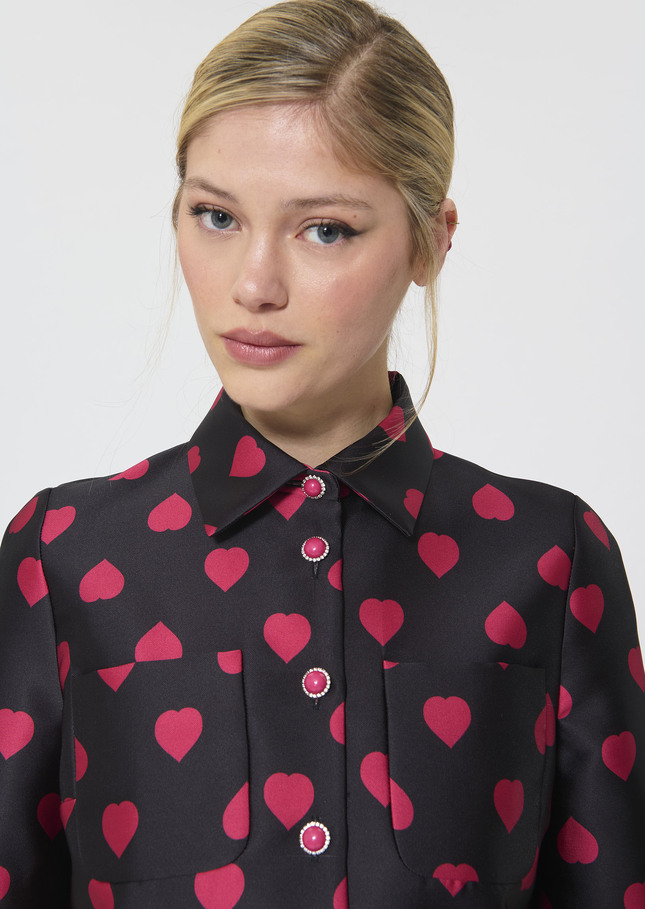 Chemise Carolane noire imprimé coeurs Noir TARA JARMON