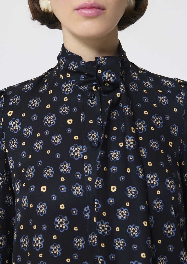Chemise Colette bleu nuit imprimé fleuri Nuit TARA JARMON