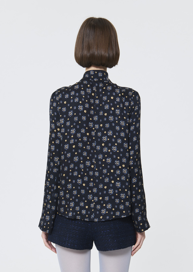 Chemise Colette bleu nuit imprimé fleuri Nuit TARA JARMON