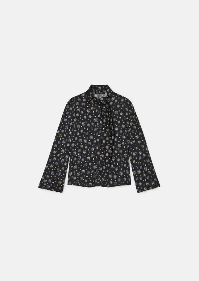 Chemise Colette bleu nuit imprimé fleuri Nuit TARA JARMON