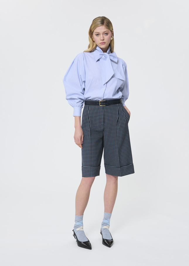 Chemise Candya bleue à rayures en popeline Bleu TARA JARMON
