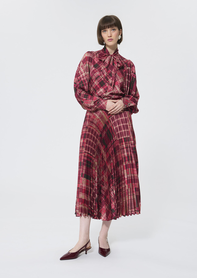 Chemise Candya rose imprimé écossais Framboise TARA JARMON