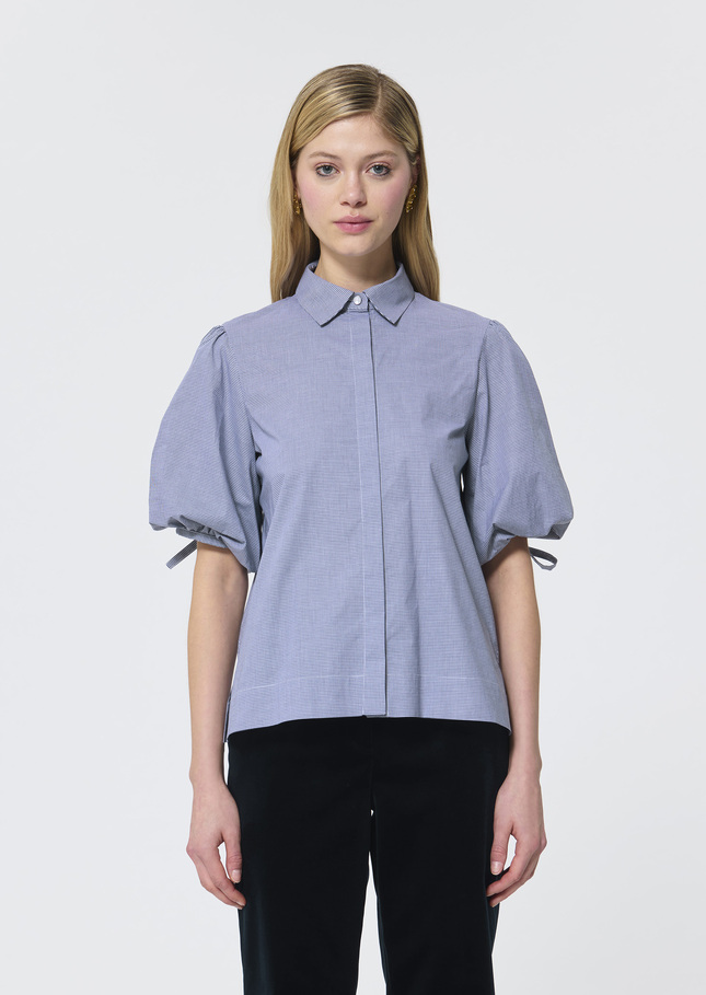 Chemise Caly bleu nuit en mini vichy Nuit TARA JARMON