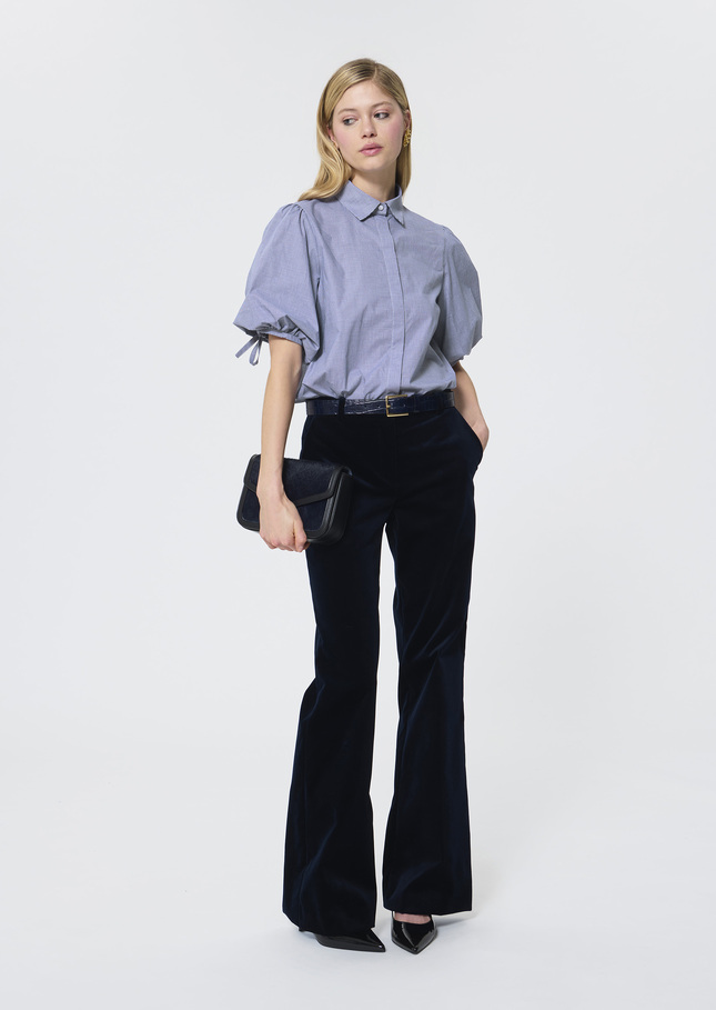Chemise Caly bleu nuit en mini vichy Nuit TARA JARMON
