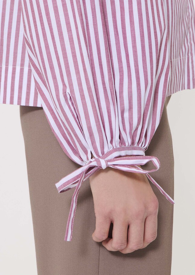 Chemise Calyette rose à rayures en popeline Bois de rose TARA JARMON