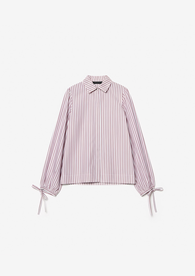 Chemise Calyette rose à rayures en popeline Bois de rose TARA JARMON