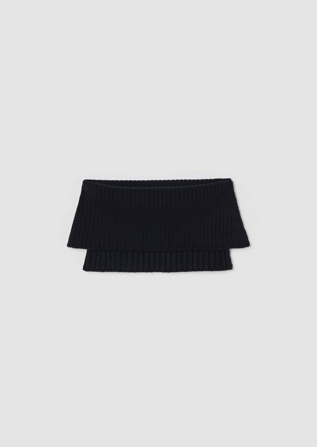 Col amovible Eclipse noir en laine Noir TARA JARMON