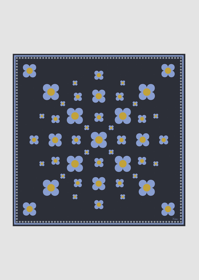 Foulard Edme bleu nuit en soie Nuit TARA JARMON