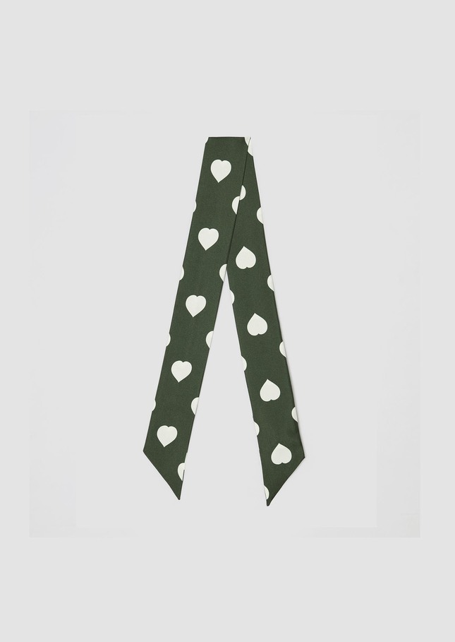 Foulard Edith vert anglais en soie Vert anglais TARA JARMON