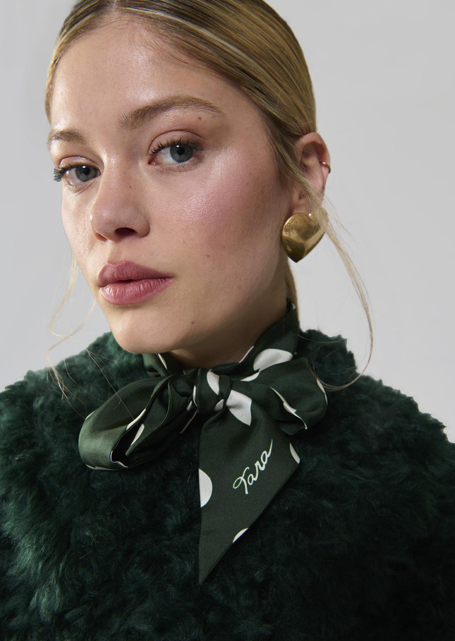 Foulard Edith vert anglais en soie Vert anglais TARA JARMON