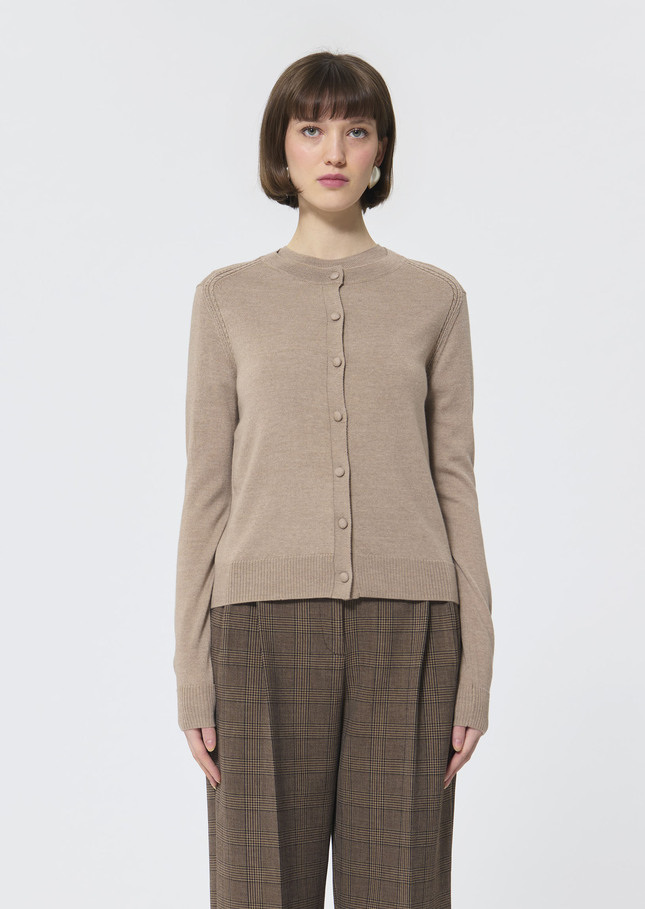 Gilet Ginno beige en laine Cafe au lait TARA JARMON