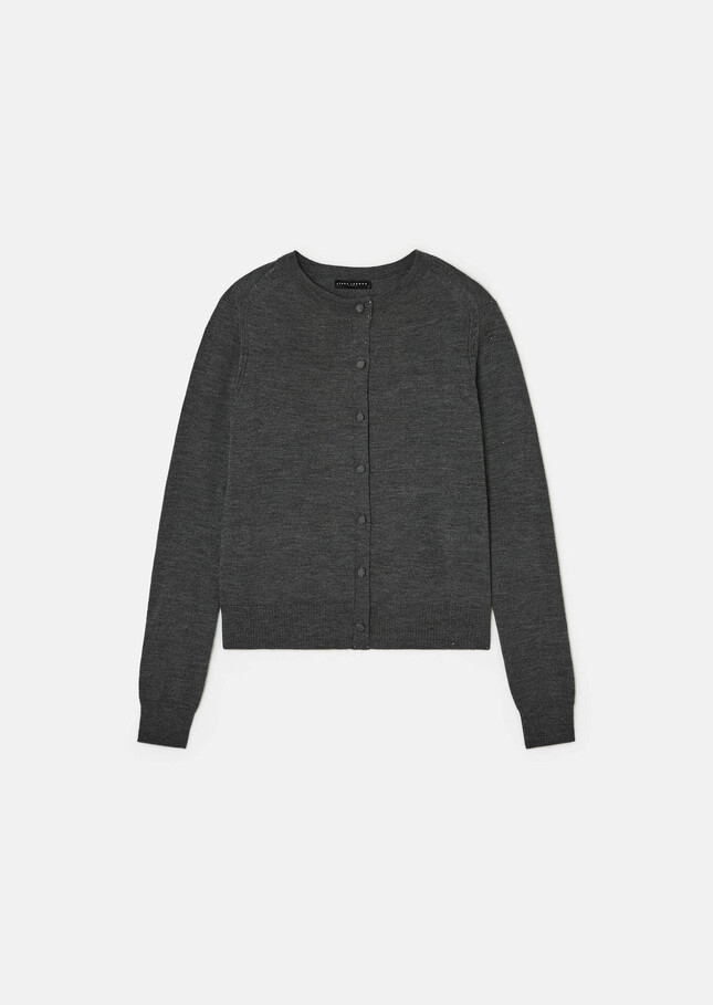 Gilet Ginno gris chiné en laine merinos Gris chine TARA JARMON