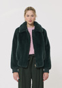 Blouson Bianca vert bouteille en fausse fourrure bouclettes Chocolat, Vert TARA JARMON