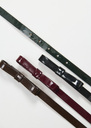 Ceinture Lola marron en cuir vernis Chocolat, Vert anglais TARA JARMON